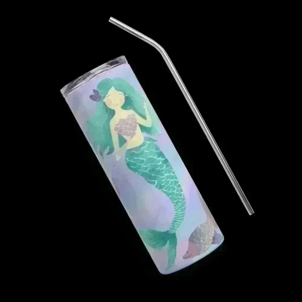 Mermaid 20oz tumbler with straw - Picture 3 of 3
